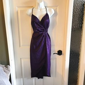 Purple patterned sexy dress